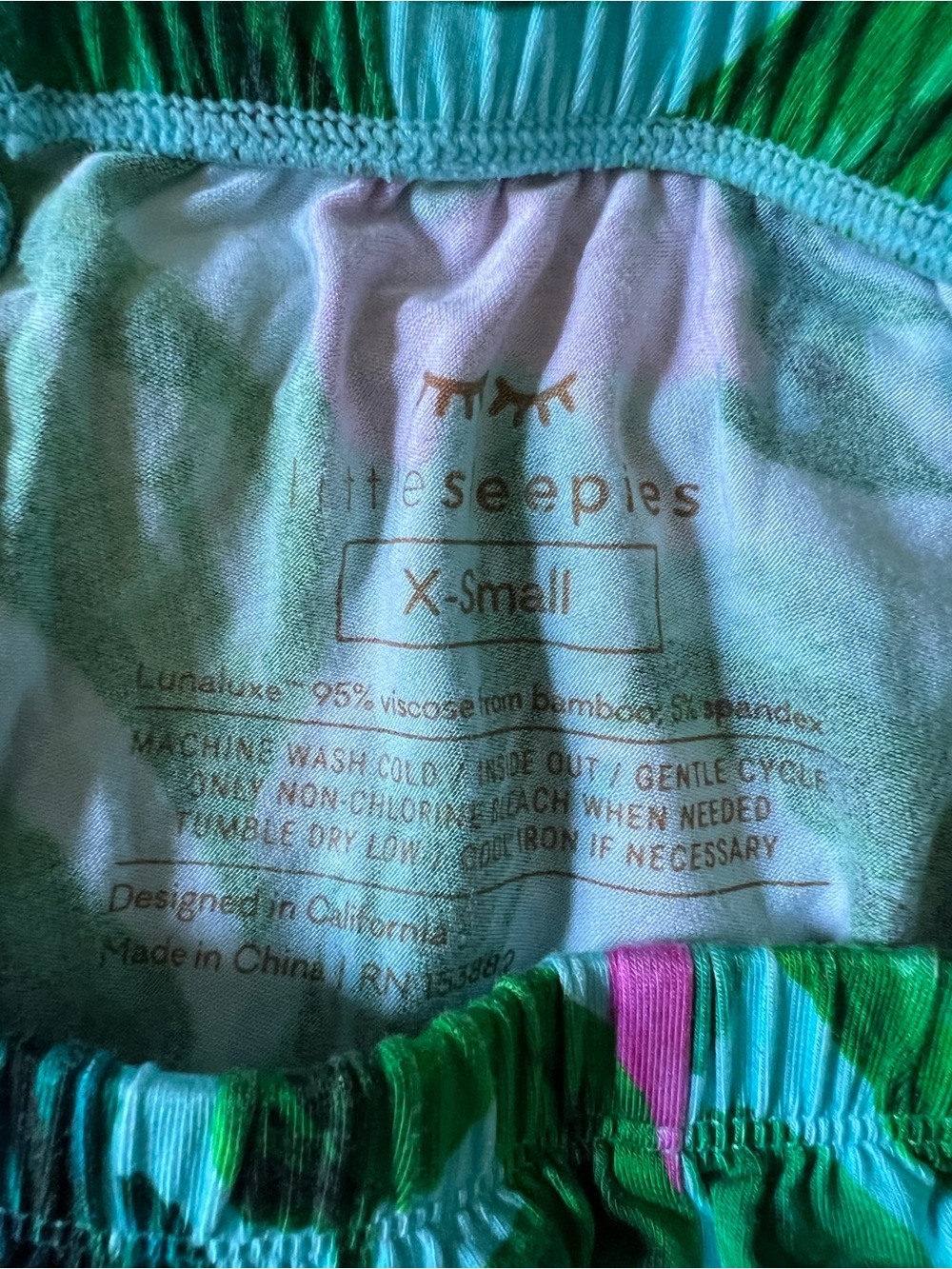 Little Sleepies Palm Springs flamingo tropical top and shorts pajamas set XS - Picture 6 of 7